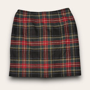 Talbots Red and Green Plaid Mini Skirt